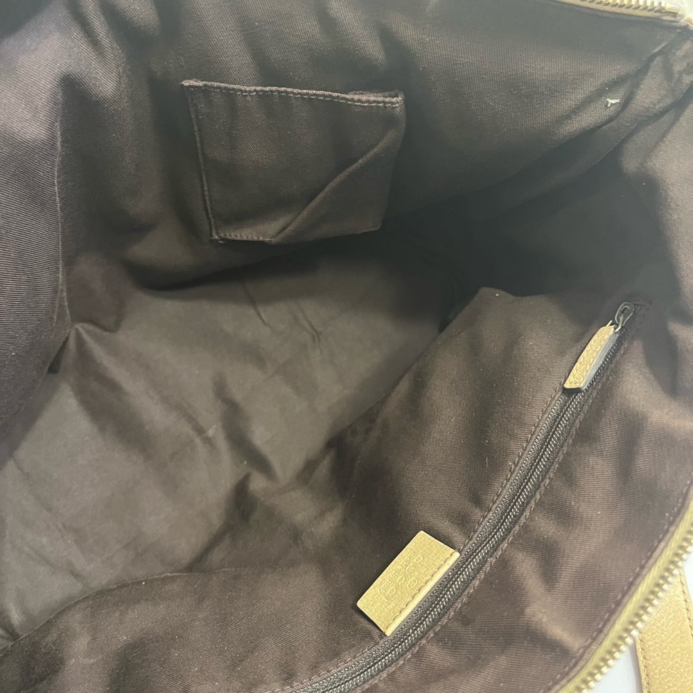 Gucci Beige GG Canvas Tote with Tan Trim and Gold Hardware - Picture 4 of 14